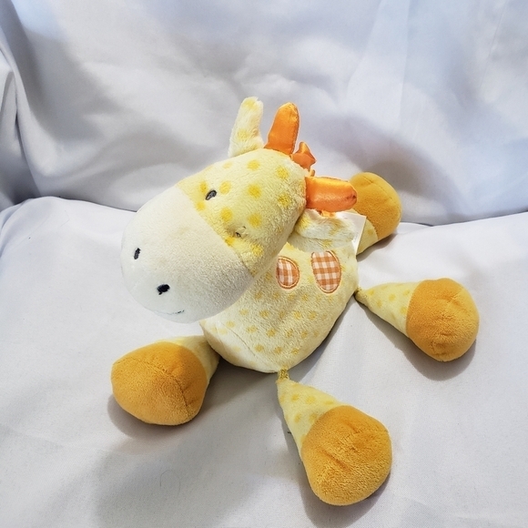 Baby Gund Stripes & Dots Grigsby Giraffe Plush 12" Year 2014 Yellow Orange Satin - Picture 1 of 9